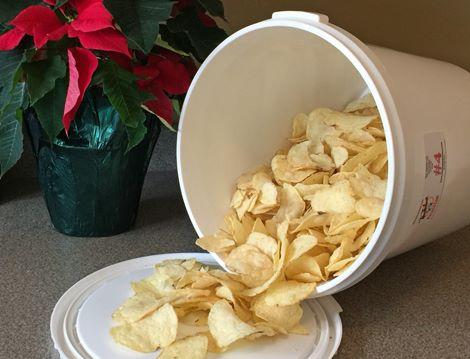 chips coming out of bucket