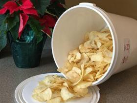 chips coming out of bucket